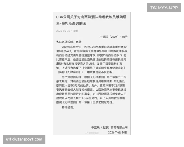 CBA官方公布处罚:山西队球员贾昊因在社交媒体发表不当言论被罚款停赛 CBA官方公布处罚:山西队球员贾昊因在社交媒体发表不当言论被罚款停赛